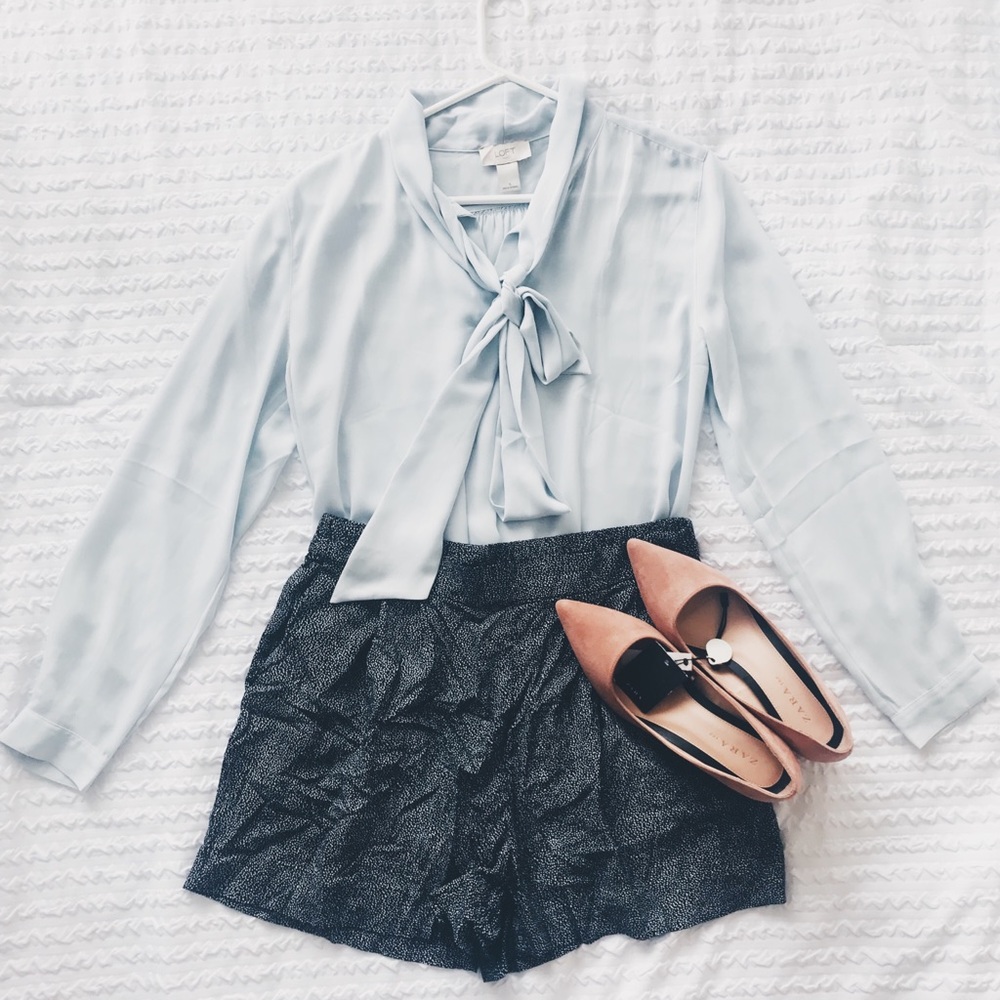 H&M black and white polka dot shorts